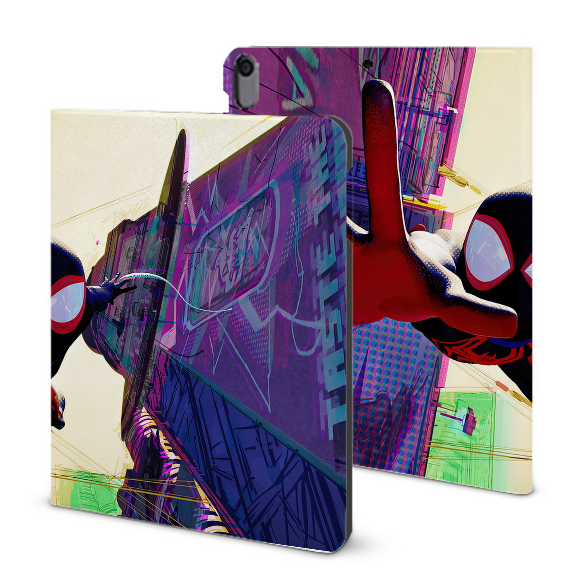 （画像用） Spider Man スパイダーマン IPad ケース ブック型 PUレザー TPU 耐衝撃 軽量 薄型 ペン収納なし 全面保護 IPad 各モデル対応
